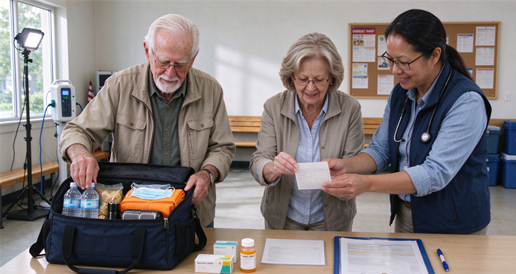 Disaster Preparedness Guide: How should seniors prepare emergency kits, medication lists, and contact cards?