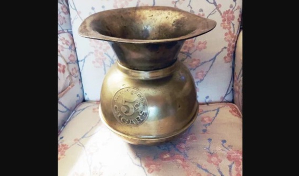 What is this vintage brass receptacle called?