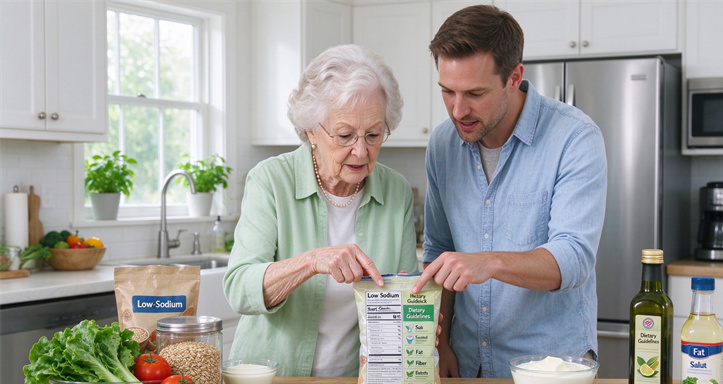 The American Heart Association recommends the following dietary guidelines for middle-aged and older adults to lower blood pressure and protect the cardiovascular system
