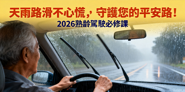天雨路滑！2026 雨天駕駛保命守則與車況檢查——給熟齡駕駛的雨天完全指南