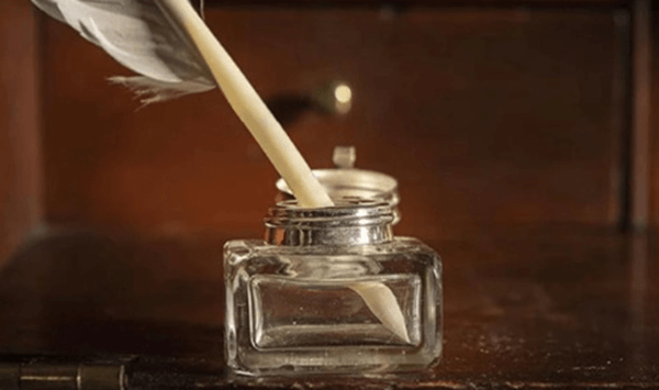 What classic desktop writing accessory is featured in this image?