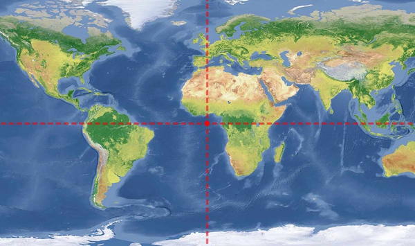 Which continent is the only one on Earth that spans across all four hemispheres-meaning it crosses both the Equator and the Prime Meridian?