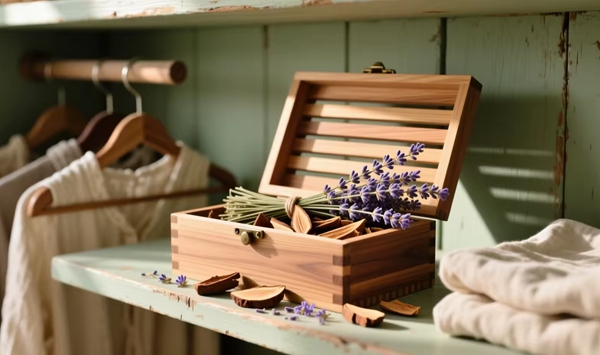 Grandmothers loved keeping dried lavender buds or cedar wood blocks in linen closets. What were they protecting stored clothes from?