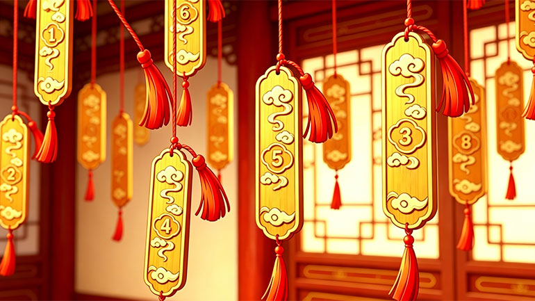 Choose a fortune stick to see your luck.