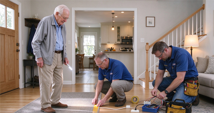 Home safety renovation checklist for seniors: a comprehensive inspection from lighting and carpets to wiring.