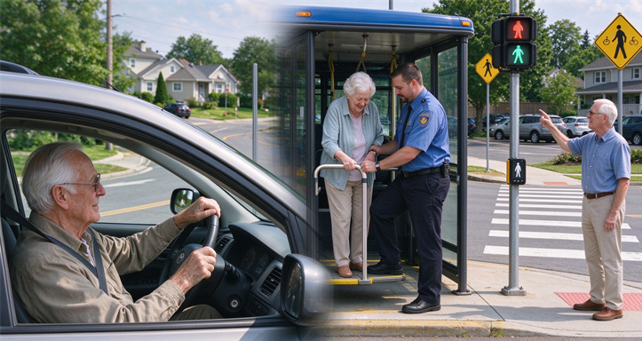 Traffic safety for the elderly: How to reduce risks when driving, taking public transportation, or walking?